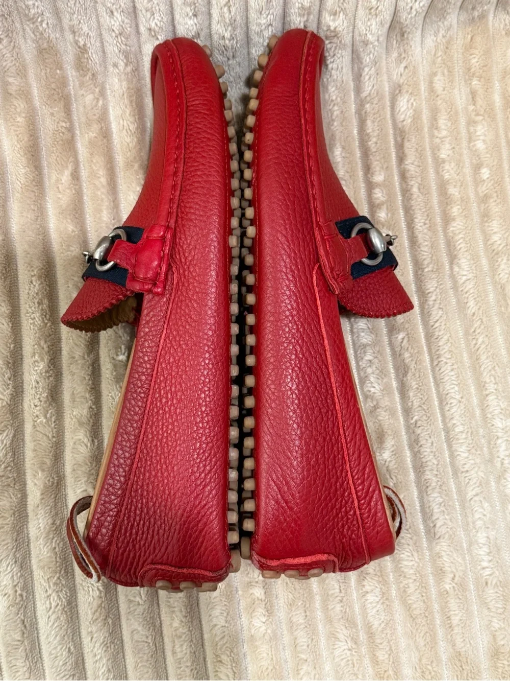 Gucci 322741 Red Pebbled driving loafers size 7 men’s. Excellent condition